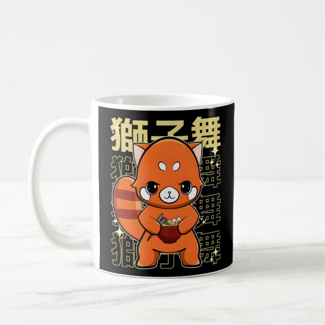Caneca De Café Panda Vermelha Com Ra (Esquerda)