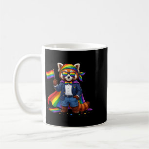 Caneca De Café Panda Vermelho Engraçado Lgbt Arco-íris Orgulho Lé