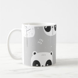 Caneca De Café Pandas cinza