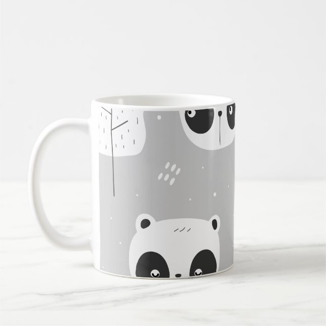 Caneca De Café Pandas cinza (Esquerda)