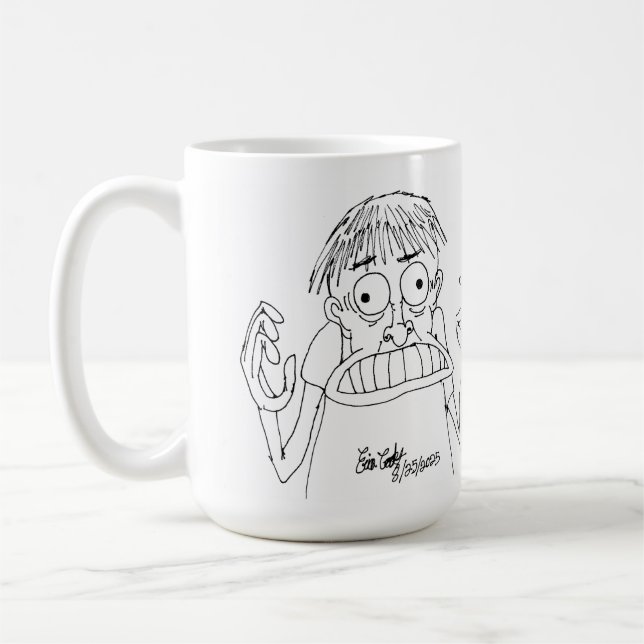 Caneca De Café panicky cartoon character (Esquerda)