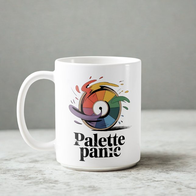 Caneca De Café Pânico de Paleta | Piada de Vida de Designer   (Criador carregado)