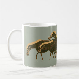 Caneca De Café Panóplia - cavalos de vaso do grego clássico que