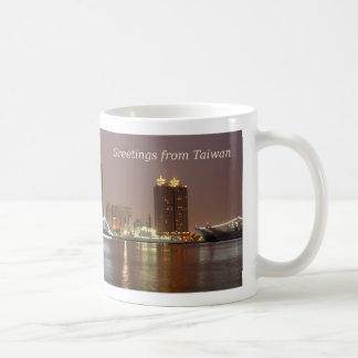 Caneca De Café Panorama da cidade de Kaohsiung em a noite