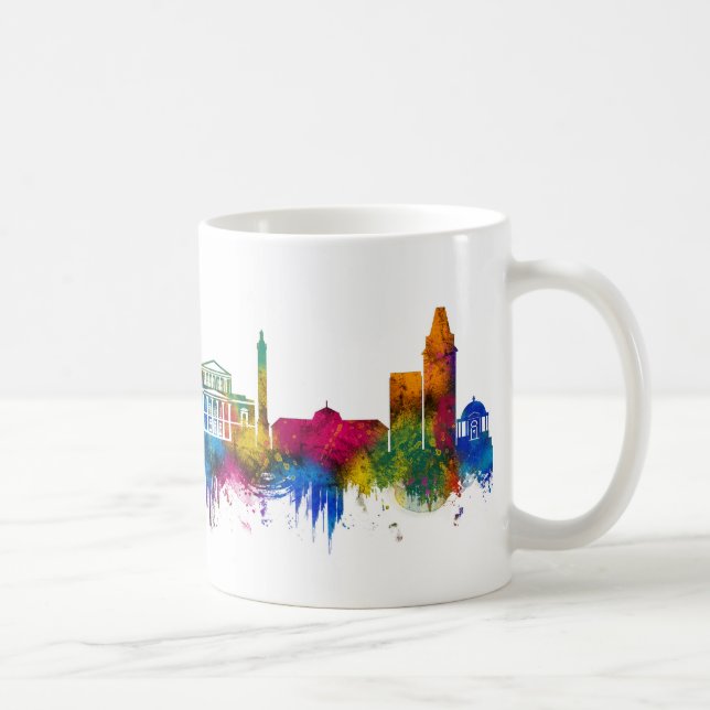 Caneca De Café Panorama de Darmstadt Alemanha (Direita)