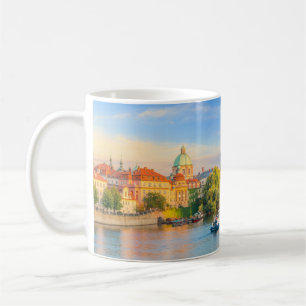 Caneca De Café Panorâmica Charles Bridge Praga Skyline