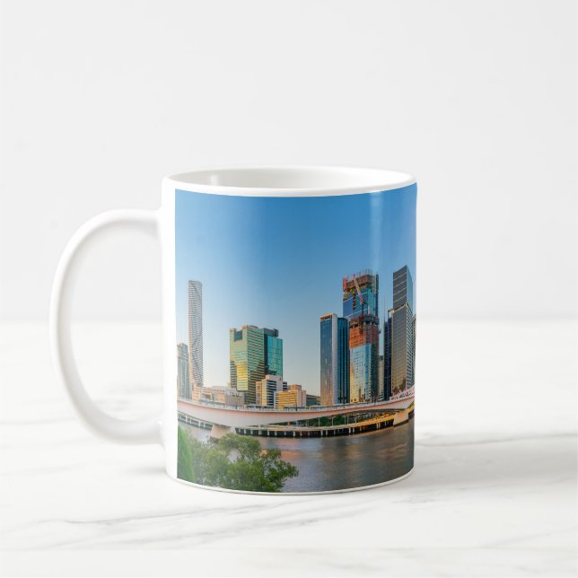 Caneca De Café Panorâmica da Área Central de Brisbane Austrália H (Esquerda)
