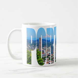 Caneca de café panorâmico da skyline de Portland