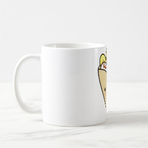 Caneca De Café Panqueca Kawaii de Bananas e Creme