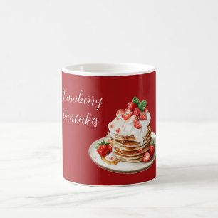 Caneca De Café Panquecas de Morangos Vermelhos