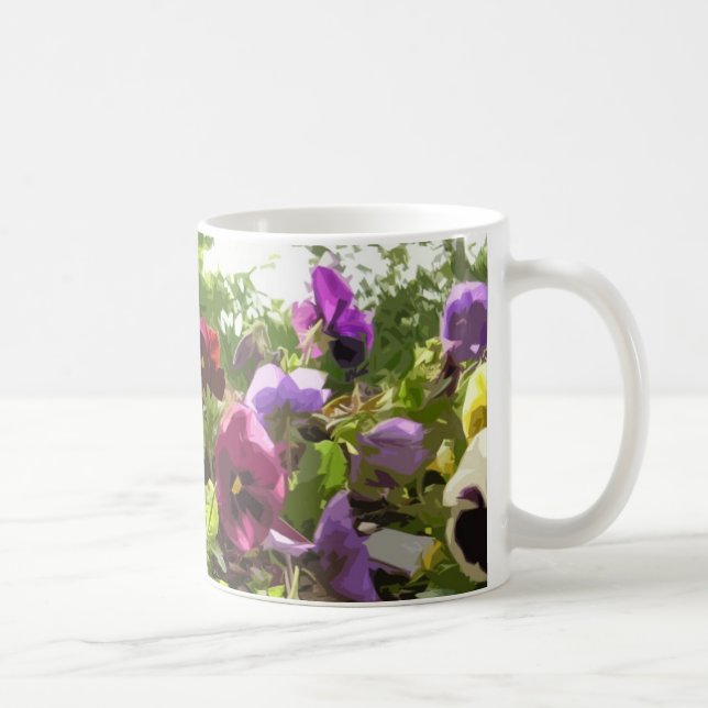 Caneca De Café Pansies - arte abstracta (Direita)