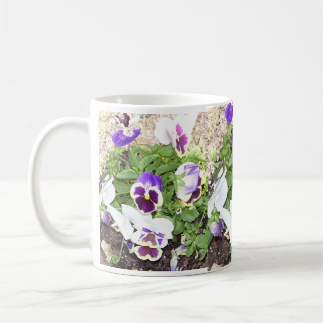 Caneca De Café Pansies bonito (Esquerda)