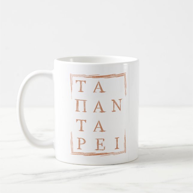Caneca De Café "Panta Rhei" Tudo Flui Citação Heraclitus (Esquerda)