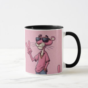 Caneca de Café Pantera Cartoon Rosa Retro