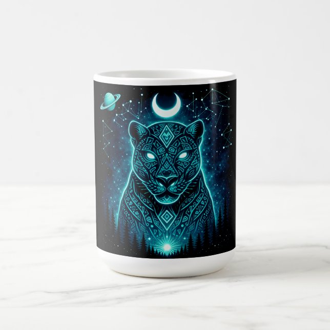 Caneca De Café Pantera Celestial – Galáxia da Vida Selvagem Sombr (Centro)