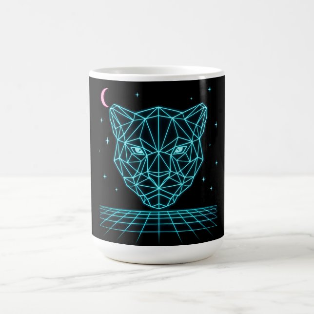 Caneca De Café Pantera Neon - Synthwave Elétrico Escuro (Centro)