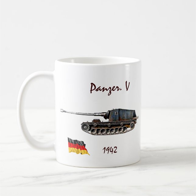 Caneca De Café Panzer. V tanque - WW II (Esquerda)
