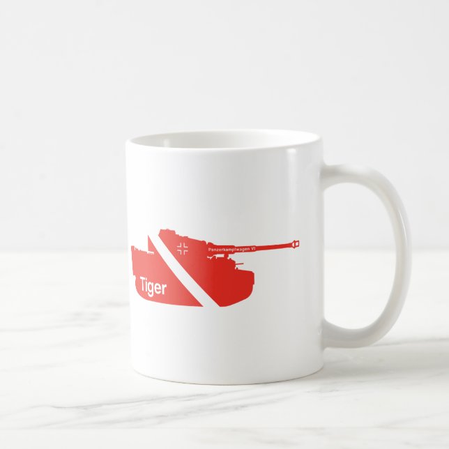 Caneca De Café Panzerkampfwagen VI mínimo, vermelho - branco (Direita)
