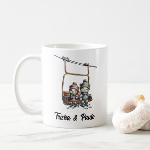 Caneca De Café Pão-de-Esqui Natal Russo Arrancar Urso Vermelho