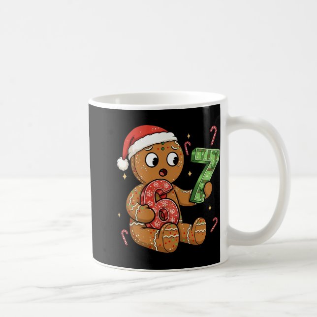 Caneca De Café Pão de Mel Six Seven 67 Meme 6 7 Natal Engraçado  (Direita)