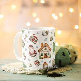 Caneca De Café Pão de Natal Louco Gingerpão Casa Papai Noel