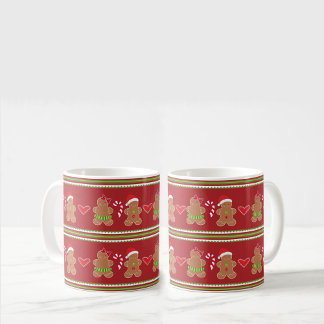Caneca De Café Pão-pão Pão Vermelho e Verde - Stripes horizontais