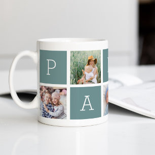 Caneca De Café Papá   Avô 5 Colagem de Fotografias