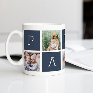 Caneca De Café Papá   Avô 5 Colagem de Fotografias