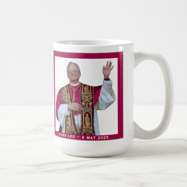Caneca De Café Papa católico Leão (Direita)