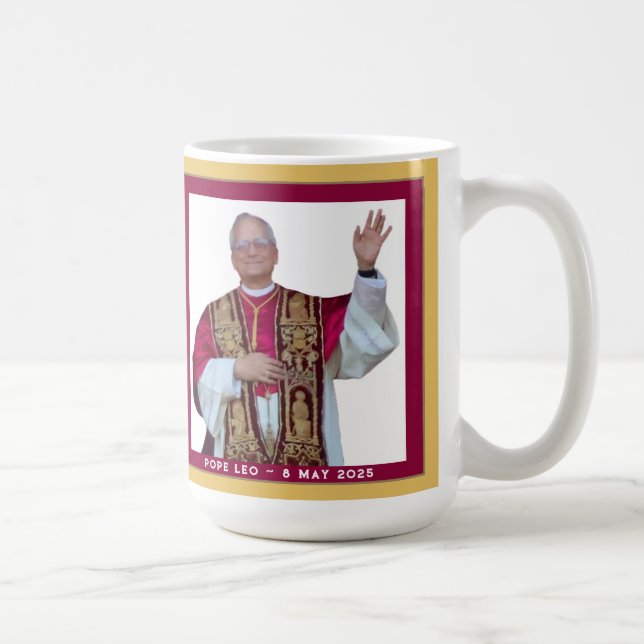 Caneca De Café Papa Católico Leo (Direita)