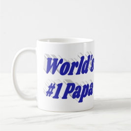 Caneca De Café Papa com meio texto azul