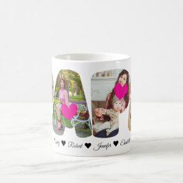 Caneca De Café PAPA Foto Collage Mug com Coração - Presente Perfe