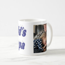 Caneca De Café Papá foto com texto azul escuro
