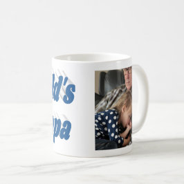 Caneca De Café Papa foto com texto azul-marinho