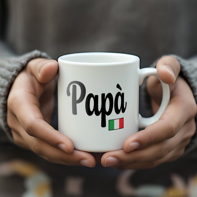 Caneca De Café Papà Italian Flag Mug - Father Dad (Papà Italian Flag Mug - Thoughtful Gift for Italian Father)