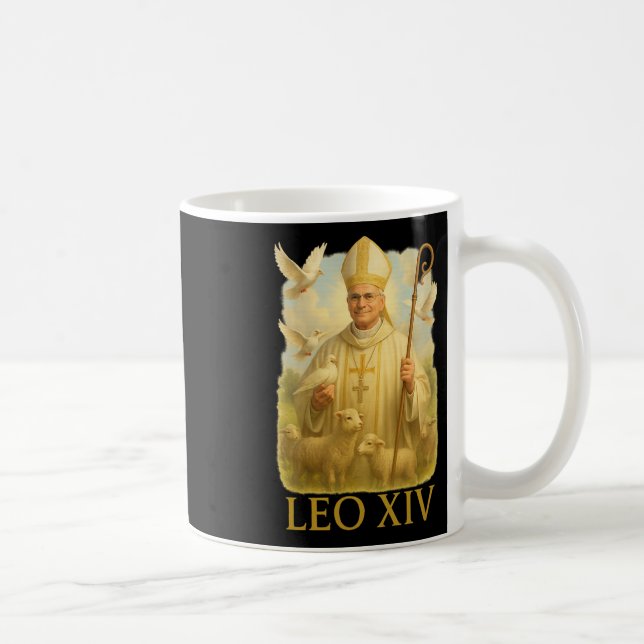 Caneca De Café Papa Leo Xiv Doves - Cristã Fé Católica Insp (Direita)