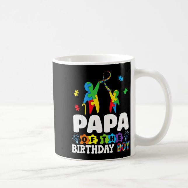 Caneca De Café Papa Of The Birthday Boy Autism Awareness Support  (Direita)