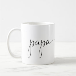 Caneca De Café Papa Script Heart | Presente de Pai Personalizado 
