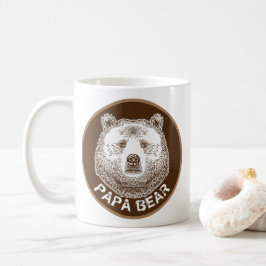 Caneca De Café Papá Urso, Ilustração Desenhada À Mão