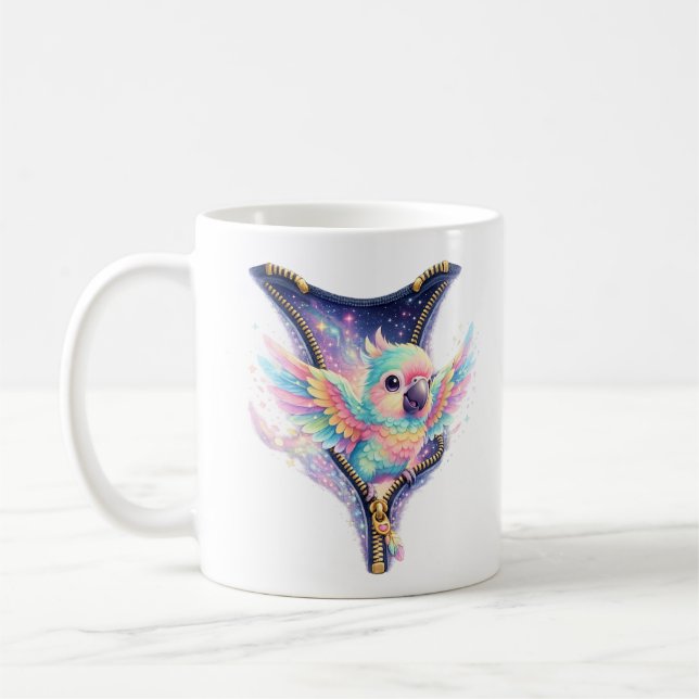 Caneca De Café Papagaio Através do Cosmic Cup com Zíper (Esquerda)