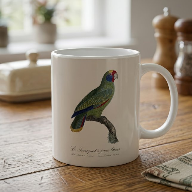 Caneca De Café Papagaio-de-cauda-vermelha, Amazona Brasiliensis (Red-Tailed Parrot Amazon, Amazona Brasiliensis. Coffee Mug)