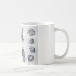Caneca De Café Papagaio do cinza africano. Exclusive projetado
