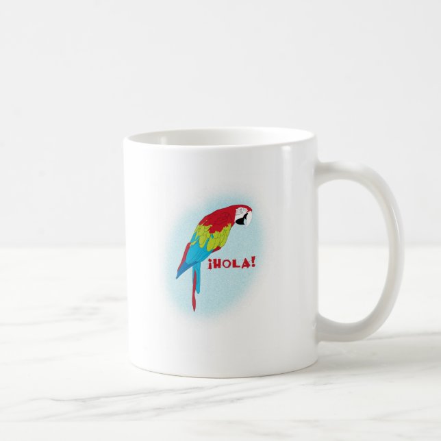 Caneca De Café papagaio do hola (Direita)