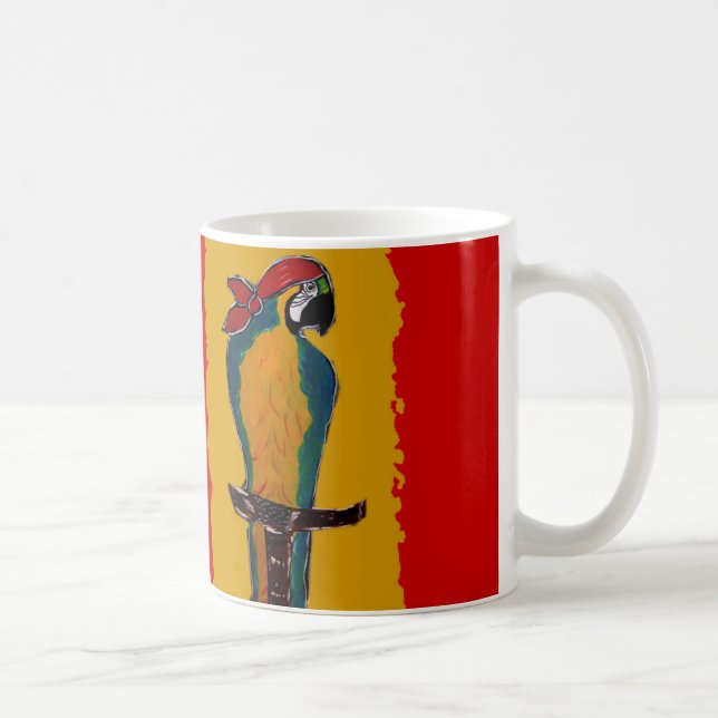 Caneca De Café Papagaio Pirata (Direita)