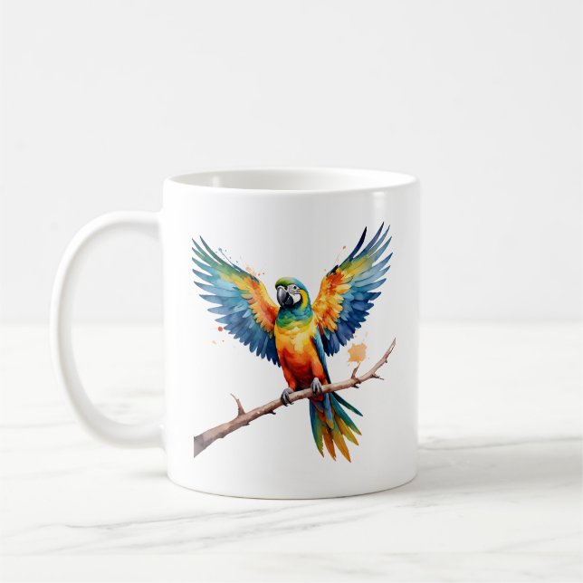 Caneca De Café Papagaio Tropical (Esquerda)