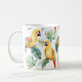 Caneca De Café Papagaio Tropical Colorido