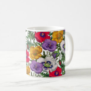 Caneca De Café Papagaios Amarelos Vermelhos Lilosos Amarelos e Fo