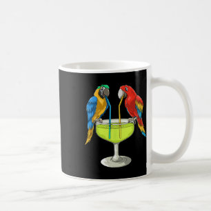 Caneca De Café Papagaios Bebendo Margarita Férias Havaianas Praia