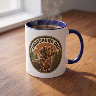 Caneca de Café Papai Dachshund   Presente para Pap