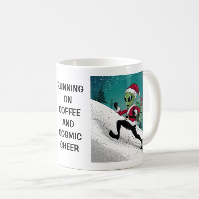 Caneca De Café Papai Noel Alien (Frente Esquerda)